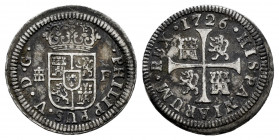 Philip V (1700-1746). 1/2 real. 1726. Segovia. F. (Cal-331). Ag. 1,07 g. Choice VF. Est...35,00. 

Spanish Description: Felipe V (1700-1746). 1/2 re...