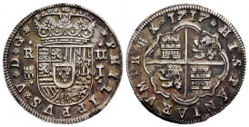 Philip V (1700-1746). 2 reales. 1717. Segovia. J. (Cal-944). Ag. 6,64 g. Irregular patina. AU/XF. Est...120,00. 

Spanish Description: Felipe V (170...