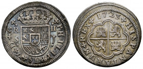 Philip V (1700-1746). 2 reales. 1723. Sevilla. J. (Cal-981). Ag. 5,09 g. Toned. Choice VF/VF. Est...90,00. 

Spanish Description: Felipe V (1700-174...