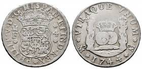 Philip V (1700-1746). 4 reales. 1744. México. MF. (Cal-1131). Ag. 12,89 g. Choice F. Est...120,00. 

Spanish Description: Felipe V (1700-1746). 4 re...