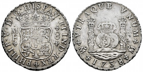 Philip V (1700-1746). 8 reales. 1738. México. MF. (Cal-1449). Ag. 26,87 g. Choice VF. Est...400,00. 

Spanish Description: Felipe V (1700-1746). 8 r...