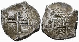Philip V (1700-1746). 8 reales. 1722. Potosí. Y. (Cal-1494). Ag. 25,67 g. Double date, one of them partially visible. Almost VF. Est...250,00. 

Spa...
