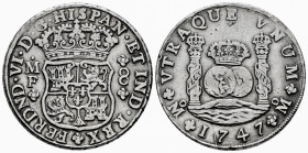 Ferdinand VI (1746-1759). 8 reales. 1747. México. MF. (Cal-469). Ag. 26,68 g. Cleaned. VF. Est...300,00. 

Spanish Description: Fernando VI (1746-17...
