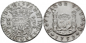 Ferdinand VI (1746-1759). 8 reales. 1759. México. MM. (Cal-495). Ag. 26,72 g. Cleaned. Choice VF. Est...250,00. 

Spanish Description: Fernando VI (...
