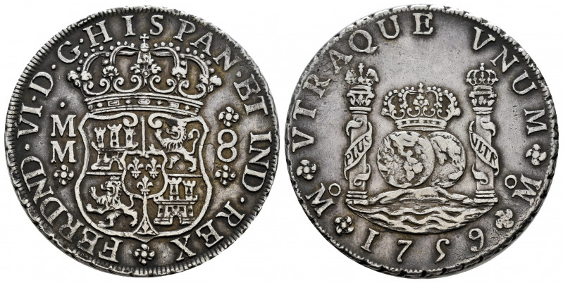 Ferdinand VI (1746-1759). 8 reales. 1759. México. MM. (Cal-495). Ag. 26,82 g. To...