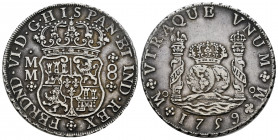 Ferdinand VI (1746-1759). 8 reales. 1759. México. MM. (Cal-495). Ag. 26,82 g. Toned. Choice VF. Est...400,00. 

Spanish Description: Fernando VI (17...