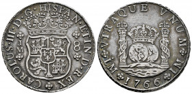 Charles III (1759-1788). 8 reales. 1766. Lima. JM. (Cal-1026). Ag. 1766,00 g. Minor hairlines. Toned. Almost XF. Est...420,00. 

Spanish Description...