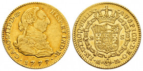 Charles III (1759-1788). 2 escudos. 1777. Madrid. PJ. (Cal-1554). Au. 6,70 g. Almost VF/VF. Est...320,00. 

Spanish Description: Carlos III (1759-17...