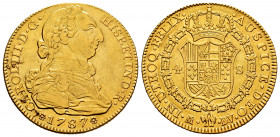 Charles III (1759-1788). 4 escudos. 1787. Madrid. DV. (Cal-1793). Au. 13,43 g. Minor nick on edge. Choice VF. Est...620,00. 

Spanish Description: C...