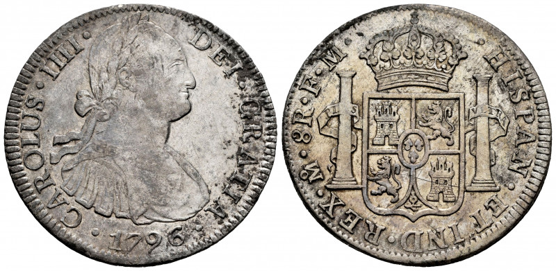 Charles IV (1788-1808). 8 reales. 1796. México. FM. (Cal-959). Ag. 26,90 g. With...