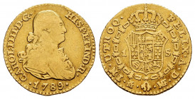 Charles IV (1788-1808). 1 escudo. 1789. Madrid. MF. (Cal-1106). Au. 3,29 g. F/Choice F. Est...120,00. 

Spanish Description: Carlos IV (1788-1808). ...