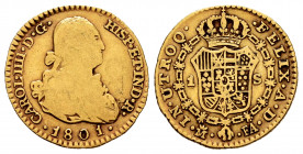 Charles IV (1788-1808). 1 escudo. 1801. Madrid. FA. (Cal-1119). Au. 3,25 g. F/Choice F. Est...120,00. 

Spanish Description: Carlos IV (1788-1808). ...