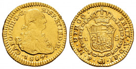 Charles IV (1788-1808). 1 escudo. 1807. Popayán. JF. (Cal-1170). (Restrepo-85-38). Au. 3,36 g. Scarce. Choice VF. Est...300,00. 

Spanish Descriptio...