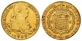 Charles IV (1788-1808). 2 escudos. 1789. Madrid. MF. (Cal-1274). Au. 6,30 g. Minor nick on edge. Almost VF/VF. Est...280,00. 

Spanish Description: ...