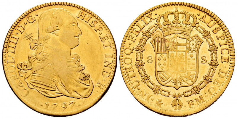 Charles IV (1788-1808). 8 escudos. 1797. México. FM. (Cal-1637). (Cal onza-1028)...