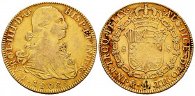 Charles IV (1788-1808). 8 escudos. 1808. México. TH. (Cal-1656). (Cal onza-1047). Au. 26,99 g. Scarce. VF. Est...1400,00. 

Spanish Description: Car...