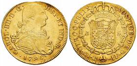 Charles IV (1788-1808). 8 escudos. 1796. Popayán. JF. (Cal-1668). (Cal onza-1059). (Restrepo-98-12). Au. 26,96 g. Almost VF/VF. Est...1100,00. 

Spa...