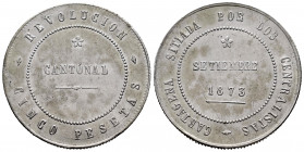 Centenary of the Peseta (1868-1931). Cantonal Revolution. 5 pesetas. 1873. Cartagena (Murcia). (Cal-Tipo 6). Ag. 29,23 g. Almost XF. Est...300,00. 
...
