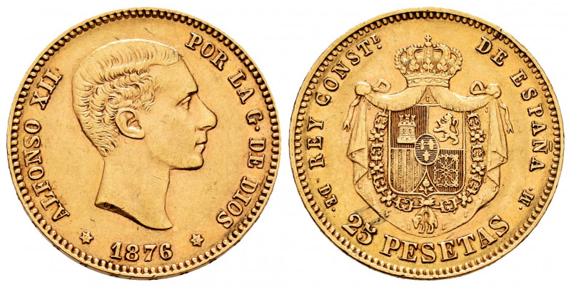 Centenary of the Peseta (1868-1931). Alfonso XII (1874-1885). 25 pesetas. 1878*_...