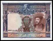 1.000 pesetas. 1925. Madrid. (Ed-351). July 1, Charles I. Without serie. Central bend. Choice VF. Est...40,00. 

Spanish Description: 1.000 pesetas....