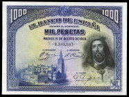 1.000 pesetas. 1928. Madrid. (Ed-357). August 15, Ferdinand III the Saint. Without serie. Folded corners. Almost MS. Est...50,00. 

Spanish Descript...