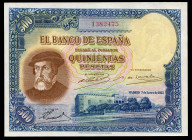 500 pesetas. 1935. Madrid. (Ed-365). January 7, Hernán Cortés. Without serie. Almost MS. Est...700,00. 

Spanish Description: 500 pesetas. 1935. Mad...