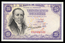 25 pesetas. 1946. Madrid. (Ed-450a). February 19, Alvaro Flórez Estrada. Serie C. Mint state. Est...50,00. 

Spanish Description: 25 pesetas. 1946. ...