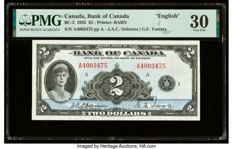 Canada Bank of Canada $2 1935 BC-3 English Text PMG Very Fine 30. 

HID098012420...