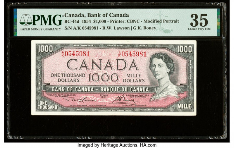 Canada Bank of Canada $1000 1954 BC-44d PMG Choice Very Fine 35. 

HID0980124201...