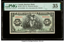 Canada Montreal, PQ- Barclays Bank $5 2.1.1935 Ch.# 30-12-02 PMG Choice Very Fine 35. 

HID09801242017

© 2022 Heritage Auctions | All Rights Reserved...