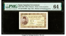 Egypt Egyptian Government 5 Piastres 1940 Pick 165b PMG Choice Uncirculated 64. 

HID09801242017

© 2022 Heritage Auctions | All Rights Reserved