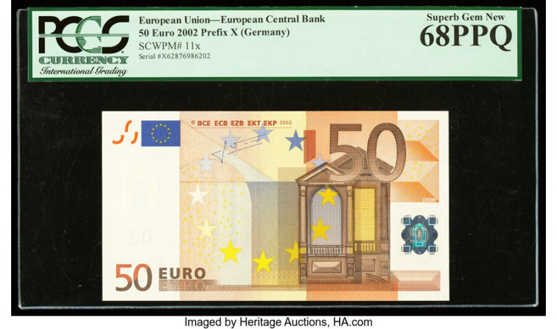 European Union Central Bank, Germany 50 Euro 2002 Pick 11x PCGS Superb Gem New 6...