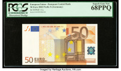 European Union Central Bank, Germany 50 Euro 2002 Pick 11x PCGS Superb Gem New 68PPQ. 

HID09801242017

© 2022 Heritage Auctions | All Rights Reserved...