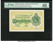 Falkland Islands Government of the Falkland Islands 10 Pounds 5.6.1975 Pick 11a PMG Choice Uncirculated 63. Corner tip missing.

HID09801242017

© 202...