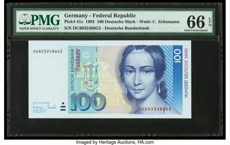 Germany Federal Republic Deutsche Bundesbank 100 Deutsche Mark 1.10.1993 Pick 41...