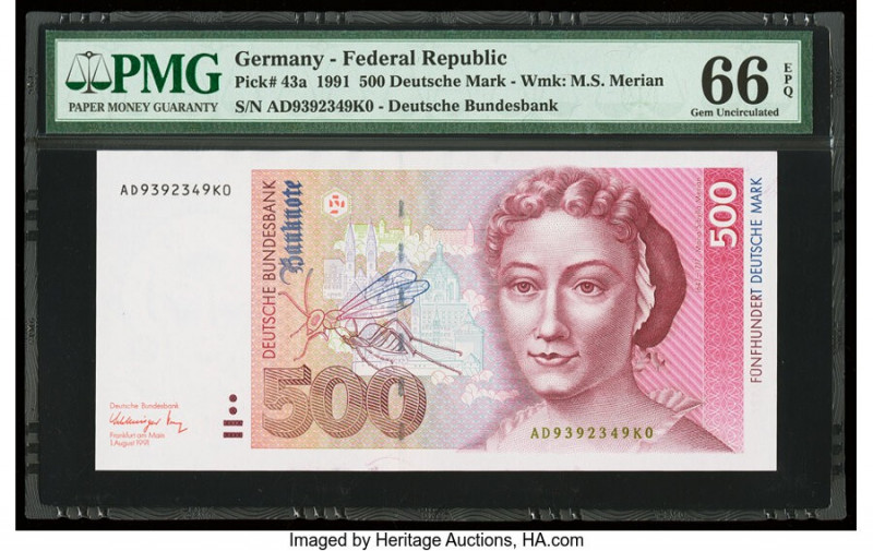 Germany Federal Republic Deutsche Bundesbank 500 Deutsche Mark 1.8.1991 Pick 43a...