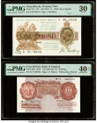 Great Britain Bank of England 1 Pound; 10 Shillings ND (1917); ND (1928-29) Pick 351; 362a Two Examples PMG Very Fine 30; Extremely Fine 40 EPQ. 

HID...