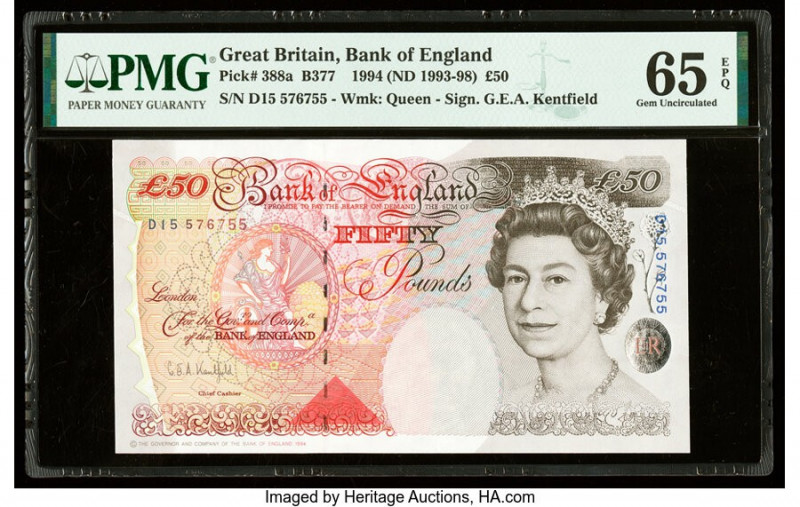 Great Britain Bank of England 50 Pounds 1994 (ND 1993-98) Pick 388a PMG Gem Unci...