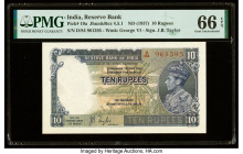 India Reserve Bank of India 10 Rupees ND (1937) Pick 19a Jhun4.5.1 PMG Gem Uncirculated 66 EPQ. Staple holes at issue.

HID09801242017

© 2022 Heritag...