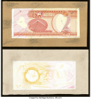 Iraq Pair of Printer's Designs About Uncirculated. An interesting pair mounted on cardboard with annotations. It's hard to tell of which Pick variety ...
