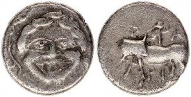 Parion. 4th century BC. AR Hemidrachm.
MYSIA, 
Parion. 4th century BC. AR Hemidrachm (13,1mm, 2.20 g, 12h). Gorgoneion / ΠA–PI, bull standing left, he...