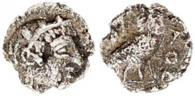 Attica. Athens 454-404 BC. Hemiobol AR.
Greek
Attica. Athens 454-404 BC. Hemiobol AR., (0,28g.,6,1mm) elmeted head of Athena right / Owl standing righ...