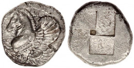 Thraco Macedonian Region. Uncertain mint circa 480-450 BC.
Greek
Thraco Macedonian Region. Uncertain mint circa 480-450 BC.
Diobol AR (?)
(10,6mm., 1,...