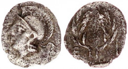 AEOLIS, Elaia. Circa 450-400 BC. AR Hemiobol.
AEOLIS, Elaia. Circa 450-400 BC. AR Hemiobol (8,6mm, 0,36 g, 12h). Helmeted head of Athena left / Laurel...