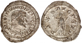 Maximinus I Thrax (AD 235-238).
AR denarius (2,41g.,22,1mm ). Rome, AD 235-236. 
Laureate, draped and cuirassed bust of Maximinus right / Pax standing...