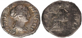 Faustina Junior. Augusta, AD 147-175.
AR Denarius (16,8mm, 3.05 g,). Rome mint. Struck under Antoninus Pius, AD 152-153. Draped bust right / Concordia...
