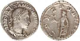 Severus Alexander AR Denarius. Rome, AD 231-235.
IMP ALEXANDER PIVS AVG, laureate and draped bust right / SPES PUBLICA, Spes walking left, holding flo...