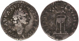 Domitian. Silver Denarius (3.07g.,17,8mm), AD 81-96. Rome.
AD 82. IMP CAES DOMITIANVS AVG P M, laureate head of Domitian right. rev. TR POT COS VIII P...