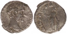 CLODIUS ALBINUS, as Caesar. 193-195 AD. AR Denarius.
Struck 194-195 AD.
Struck 194-195 AD. Bare head right / Minerva standing left holding olive branc...