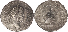 Septimius Severus, 193-211. AR denarius .Roma.
Denar TRP XI = 203. Bel. Kopf r./PM TRP XI COS III PP. Fortuna thront l. mit Füllhorn und Ruder. (2,48g...